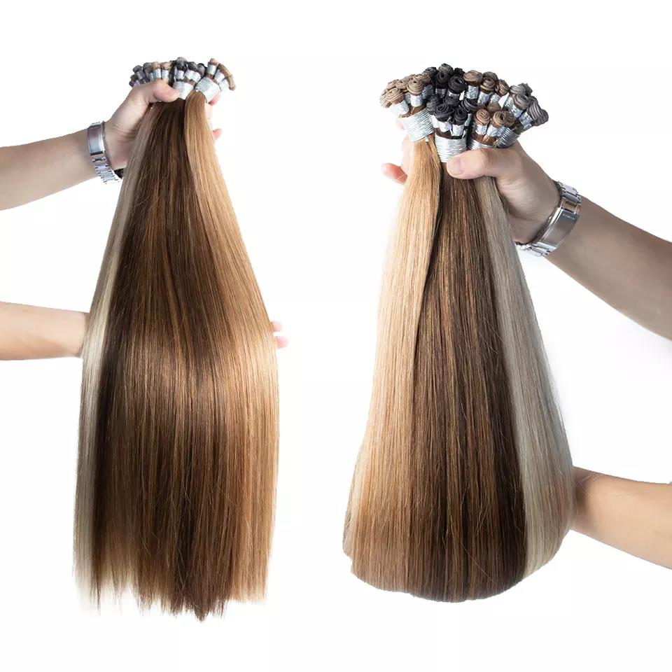 Wholesale Double Drawn 12A Genius Hair Weft Cuticle Aligned Virgin Plus Remy Hair Extension